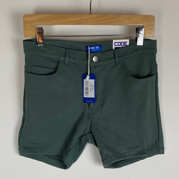 NEW 5 POCKET CODE 22 MEN'S SHORTS GREEN SIZE 28 - Picture 1 of 7